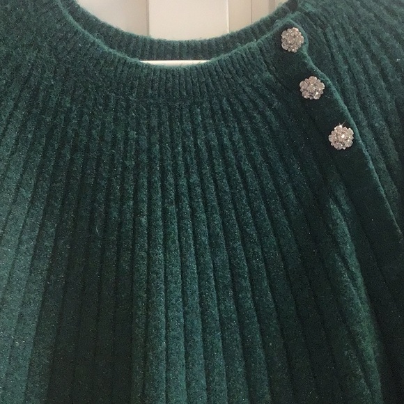 LOFT Glittery Green Sweater Dress - Picture 2 of 4
